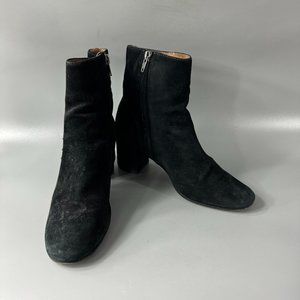 Frye Jodi Fringe Black Suede Booties, Size 8 M